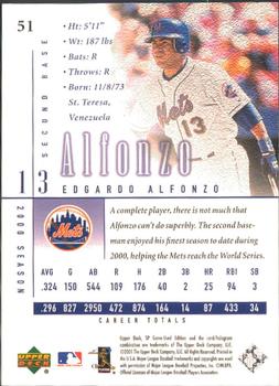 2001 SP Game Used Edition #51 Edgardo Alfonzo Back