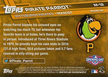 2017 Topps Opening Day - Mascots #M-12 Pirate Parrot Back