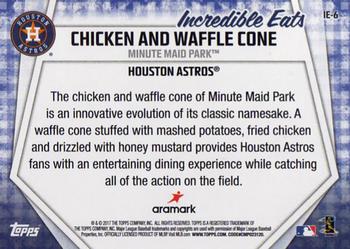 2017 Topps Opening Day - Incredible Eats #IE-6 Chicken and Waffle Cone Back