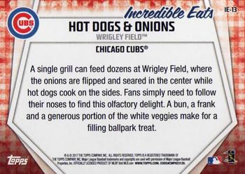 2017 Topps Opening Day - Incredible Eats #IE-13 Hot Dogs & Onions Back
