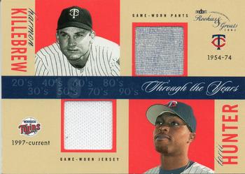 2003 Fleer Rookies & Greats - Through the Years Game Used Dual #TY-HKTH Harmon Killebrew / Torii Hunter Front