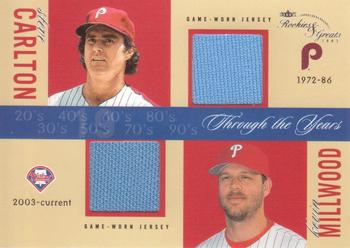 2003 Fleer Rookies & Greats - Through the Years Game Used Dual #TY-SCKM Steve Carlton / Kevin Millwood Front
