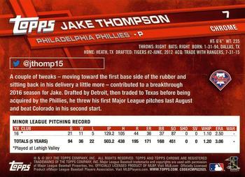 2017 Topps Chrome #7 Jake Thompson Back
