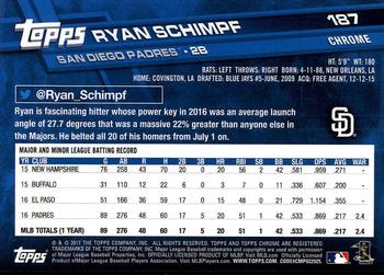 2017 Topps Chrome #187 Ryan Schimpf Back