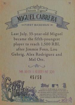 2017 Topps Gypsy Queen - Black and White #10 Miguel Cabrera Back