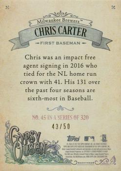 2017 Topps Gypsy Queen - Black and White #45 Chris Carter Back