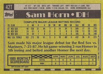 1990 Topps Traded - Gray Card Stock (Pack Version) #42T Sam Horn Back