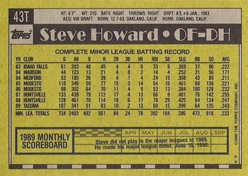 1990 Topps Traded - Gray Card Stock (Pack Version) #43T Steve Howard Back