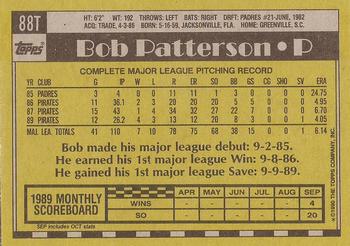 1990 Topps Traded - Gray Card Stock (Pack Version) #88T Bob Patterson Back