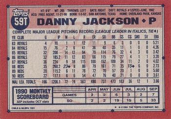 1991 Topps Traded - Gray Card Stock (Pack Version) #59T Danny Jackson Back