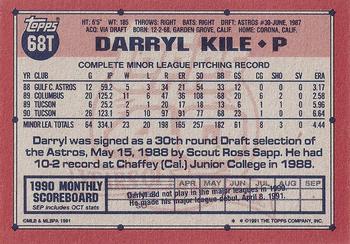 1991 Topps Traded - Gray Card Stock (Pack Version) #68T Darryl Kile Back