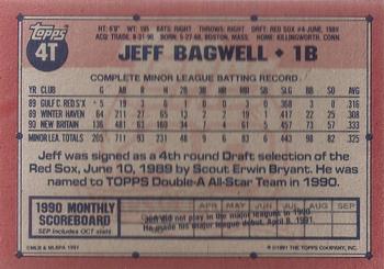 1991 Topps Traded - Gray Card Stock (Pack Version) #4T Jeff Bagwell Back