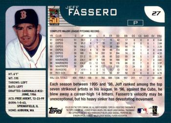 2001 Topps #27 Jeff Fassero Back