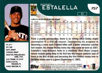 2001 Topps #157 Bobby Estalella Back