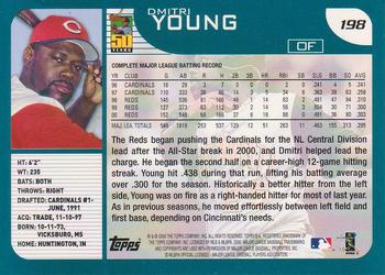 2001 Topps #198 Dmitri Young Back