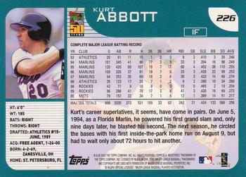 2001 Topps #226 Kurt Abbott Back