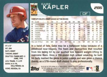 2001 Topps #286 Gabe Kapler Back