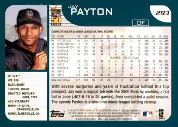 2001 Topps #293 Jay Payton Back