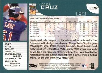 2001 Topps #298 Jacob Cruz Back