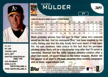 2001 Topps #321 Mark Mulder Back
