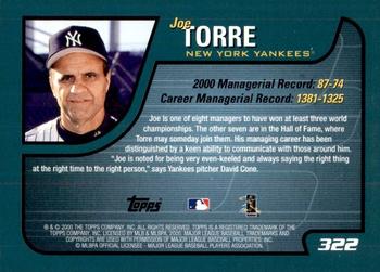 2001 Topps #322 Joe Torre Back