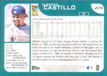 2001 Topps #279 Alberto Castillo Back