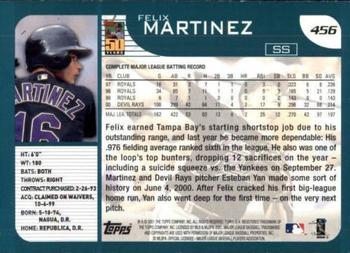2001 Topps #456 Felix Martinez Back