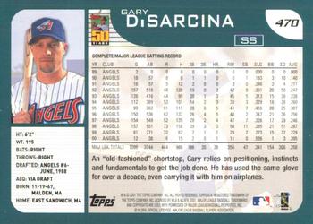 2001 Topps #470 Gary DiSarcina Back