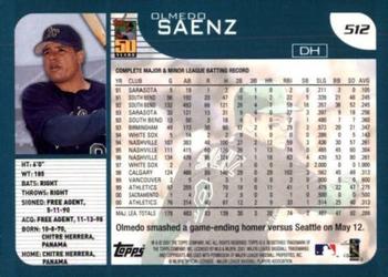 2001 Topps #512 Olmedo Saenz Back