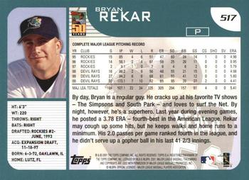 2001 Topps #517 Bryan Rekar Back