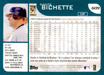 2001 Topps #609 Dante Bichette Back