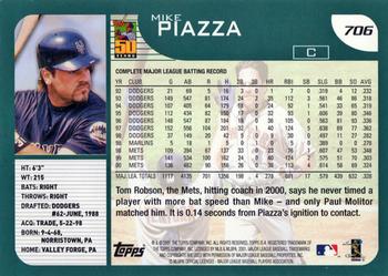 2001 Topps #706 Mike Piazza Back