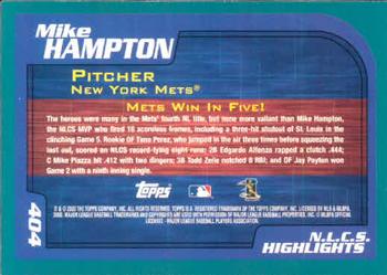 2001 Topps #404 NLCS Highlights: Mike Hampton Back