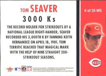 2003 Fleer Tradition - Milestones #6 MS Tom Seaver Back