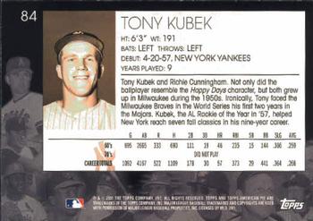 2001 Topps American Pie #84 Tony Kubek Back
