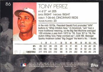 2001 Topps American Pie #86 Tony Perez Back