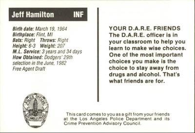 1990 Los Angeles Dodgers Police #NNO Jeff Hamilton Back