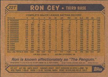 2001 Topps Archives #177 Ron Cey Back