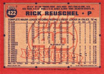 2001 Topps Archives #409 Rick Reuschel Back