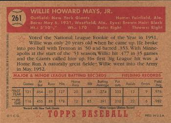 2001 Topps Archives #9 Willie Mays Back