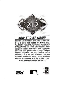 2017 Topps Opening Day - MLB Stickers Collection Stars #212 Clayton Kershaw Back
