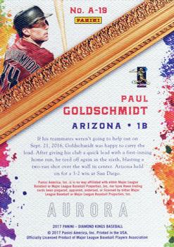 2017 Panini Diamond Kings - Aurora #A-19 Paul Goldschmidt Back