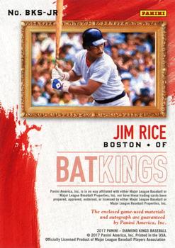 2017 Panini Diamond Kings - Bat Kings Signatures Holo Blue #BKS-JR Jim Rice Back