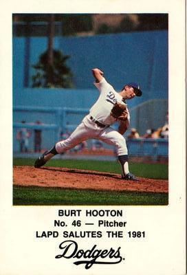 1981 Los Angeles Dodgers Police #NNO Burt Hooton Front