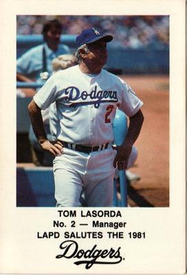1981 Los Angeles Dodgers Police #NNO Tom Lasorda Front