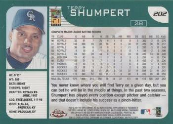 2001 Topps Chrome #202 Terry Shumpert Back