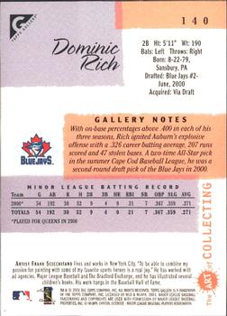 2001 Topps Gallery #140 Dominic Rich Back