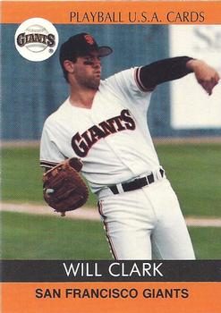 1991 Playball U.S.A. (Unlicensed) #91-22 Will Clark Front