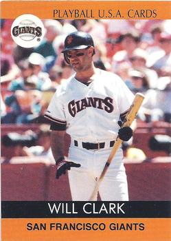 1991 Playball U.S.A. (Unlicensed) #91-25 Will Clark Front