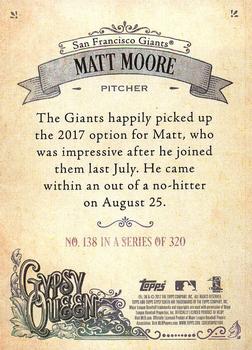 2017 Topps Gypsy Queen - Missing Blackplate #138 Matt Moore Back